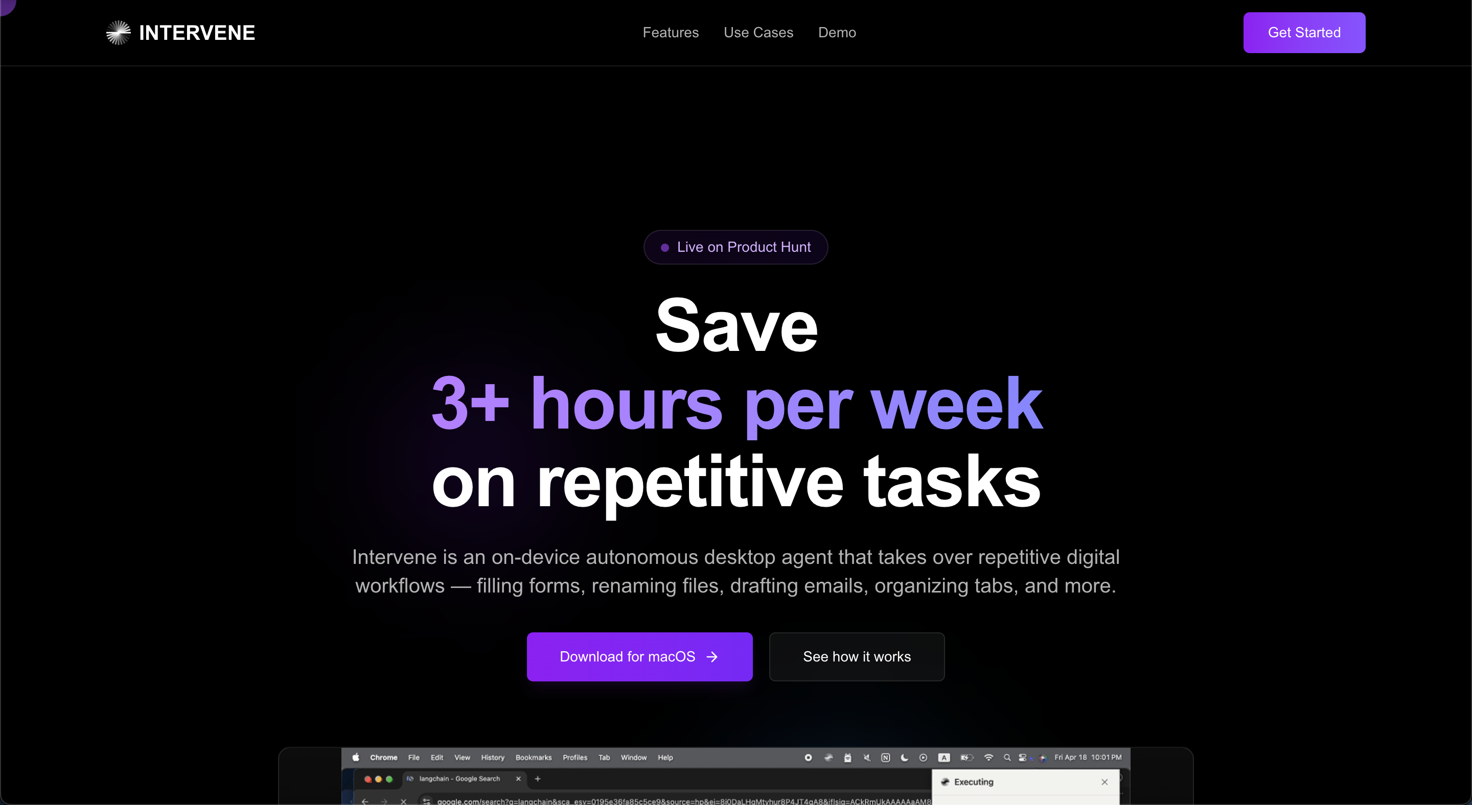 Screenshot of Intervene